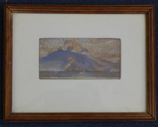 William Collins RA (1788-1847) Vesuvius and the Bay of Naples, c.1837, 2 x 3.75in.